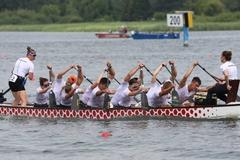 Drachenbootfahrer der ungarischen Nationalmannschaft.