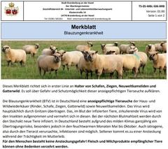 Merkblatt zur Blauzungenkrankheit.