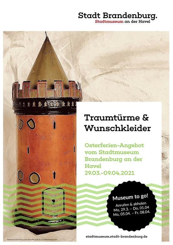 Der „Traumturm“ aus dem Osterferienprogramm des Stadtmuseums ist für Baumeisterinnen und Baumeister vorbereitet (Foto: A. Paul/ Stadtmuseum Brandenburg an der Havel)