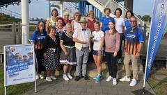 Übergeben wurden die bronzenen "Sterne des Sport" am Zielturm der Regattastrecke durch Jens-Uwe Oppenborn und Peggy Pannach.