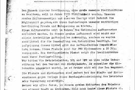 Historische Unterlage aus dem Stadtarchiv: Komite zur Förderung des nationalen Aufbauwerks schreibt an die Betriebsleiter, um dort Klebeplakate für de