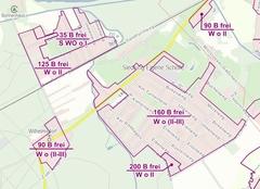 Kartenauszug aus der digitalen Bodenrichtwertkarte
