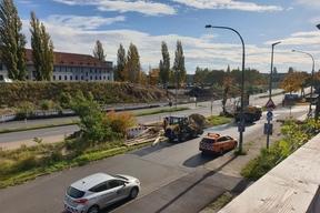 ehemaliger Zubringer Nord mit abgerissenen Fußgängertunnel