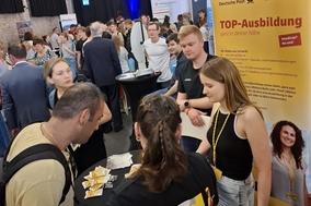 Andrang am DHL-Stand.