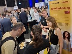 Andrang am DHL-Stand.