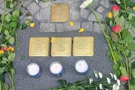 Drei neue Stolpersteine sind für Wally Lessers Söhne an den Domlinden 5 verlegt worden.