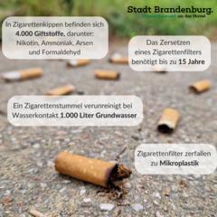 weggeworfene Zigarettenkippe auf der Straße