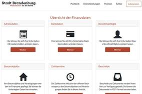 Screenshot der Onlindienste.