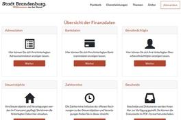 Screenshot der Onlindienste.