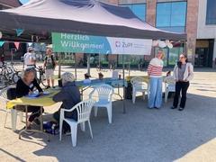 ZuPf-Stand auf dem Neustädtischen Markt.