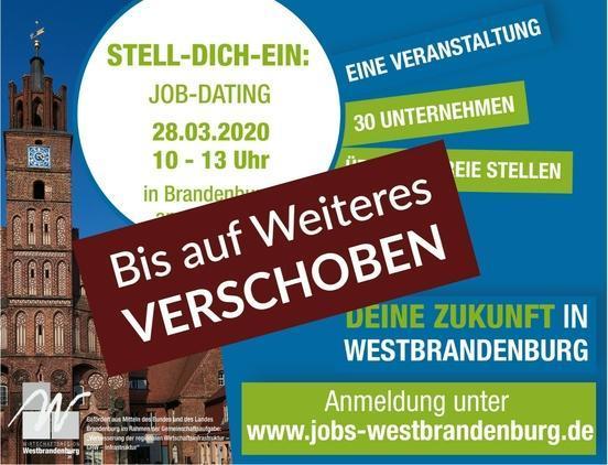 Wirtschaftsregion Westbrandenburg - Job-Messe am 28.03.2020 und Werbeaktion am 12.03.2020 bis auf Weiteres verschoben