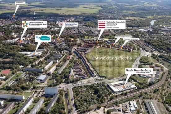 Luftbild von der Entwicklungsfläche Magdeburger Straße Nord