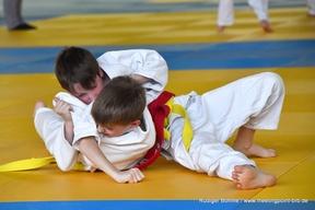 Zwei Judokämpfer auf der Matte.