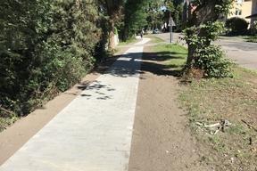 Ansicht des fertiggestellten Radweges