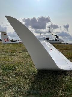 Ausstieg aus einem Segelflugzeug