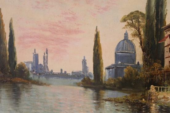 Ansicht von Venedig, P. Toretti (Karl Kaufmann), vor 1900, Öl auf Leinwand
