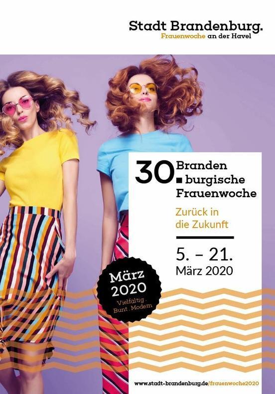 Programm-Flyer zur Frauenwoche 2020 in Brandenburg an der Havel