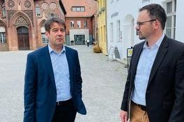 Oberbürgermeister Steffen Scheller begrüßt CDU Landtagsfraktionschef Dr. Jan Redmann