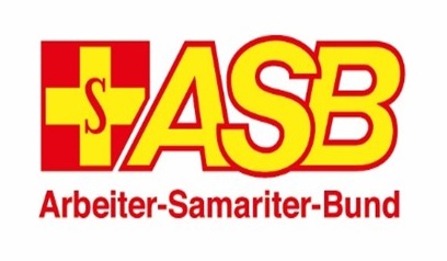 rot-gelbes Logo mit den Buchstaben ASB und einem Kreuz