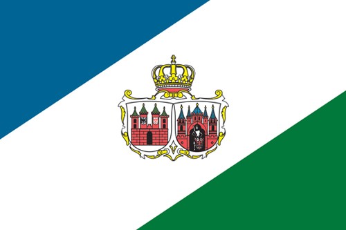 Brandenburg-Hissflagge Quer mit Wappen bei Deitert SF-Bra-HQ-w