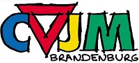 CVJM in bunten Buchstaben darunter steht klein in schwarz geschrieben Brandenburg
